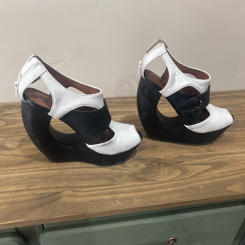 Jeffrey Campbell B/W platform sandals